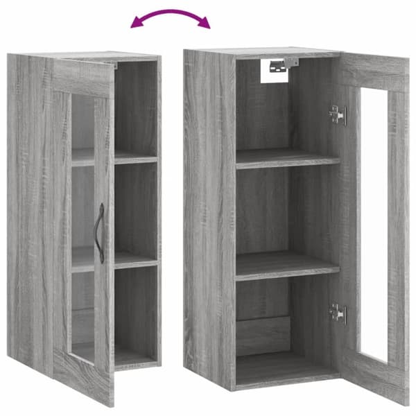 vidaXL vægskab 34,5x34x90 cm grå sonoma-eg