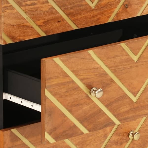 vidaXL TV-benk brun og svart 60x33,5x75 cm heltre mango
