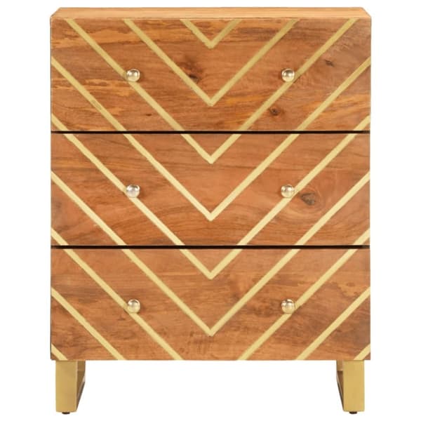vidaXL skænk 60x33,5x75 cm massivt mangotræ brun og sort