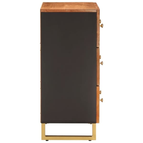 vidaXL skænk 60x33,5x75 cm massivt mangotræ brun og sort