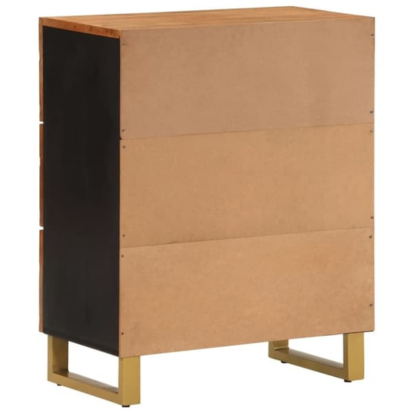 vidaXL skænk 60x33,5x75 cm massivt mangotræ brun og sort
