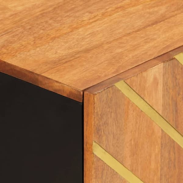vidaXL TV-benk brun og svart 60x33,5x75 cm heltre mango