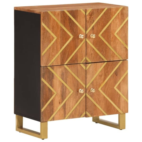 vidaXL TV-benk brun og svart 60x33,5x75 cm heltre mango