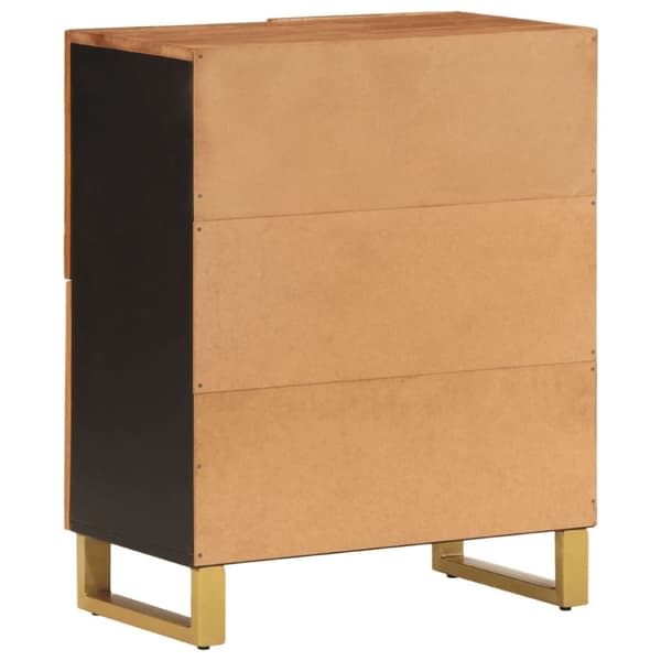 vidaXL skænk 60x33,5x75 cm massivt mangotræ brun og sort
