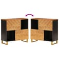 Miniatyrbilde 7 av 11: vidaXL TV-benk brun og svart 80x33,5x75 cm heltre mango