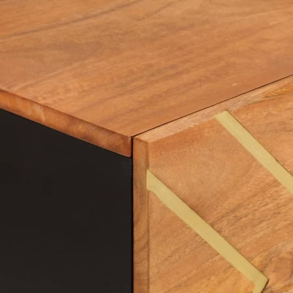vidaXL TV-benk brun og svart 80x33,5x75 cm heltre mango