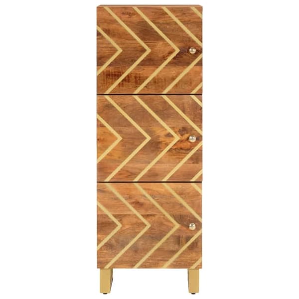 vidaXL Kaappi ruskea ja musta 40x33,5x110 cm täysi mangopuu