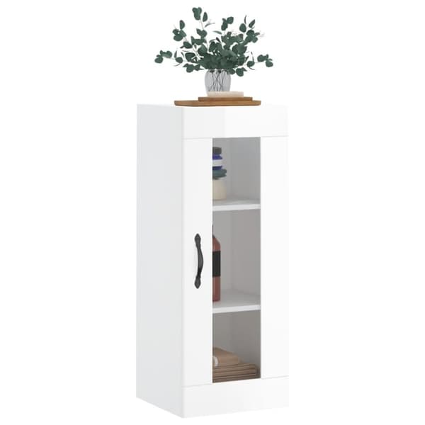 vidaXL vægskab 34,5x34x90 cm hvid højglans