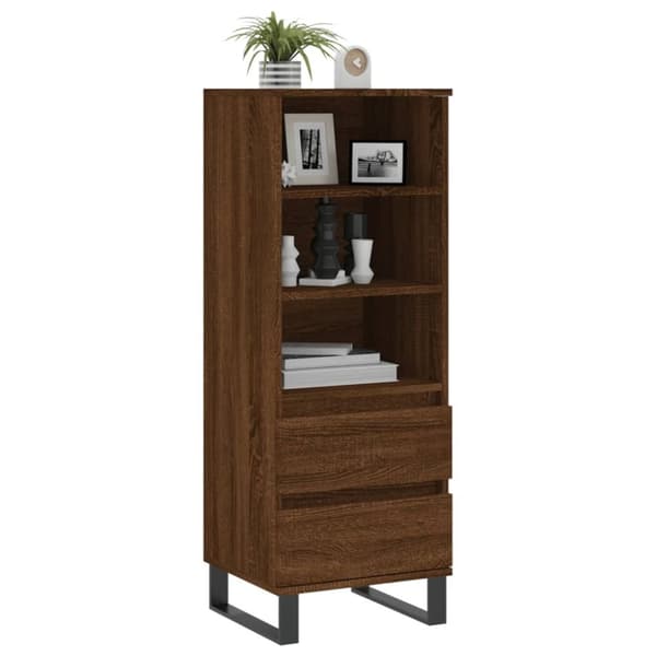 vidaXL skab 40x36x110 cm konstrueret træ brun egetræsfarve