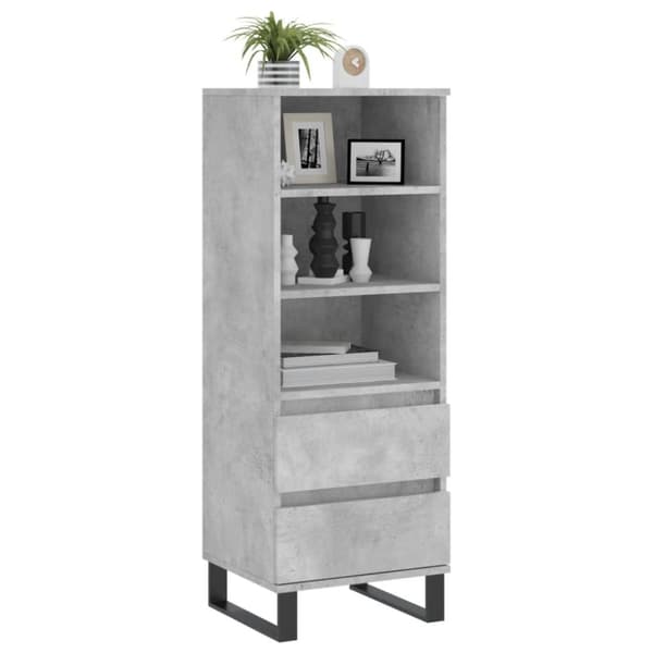 vidaXL skab 40x36x110 cm konstrueret træ betongrå