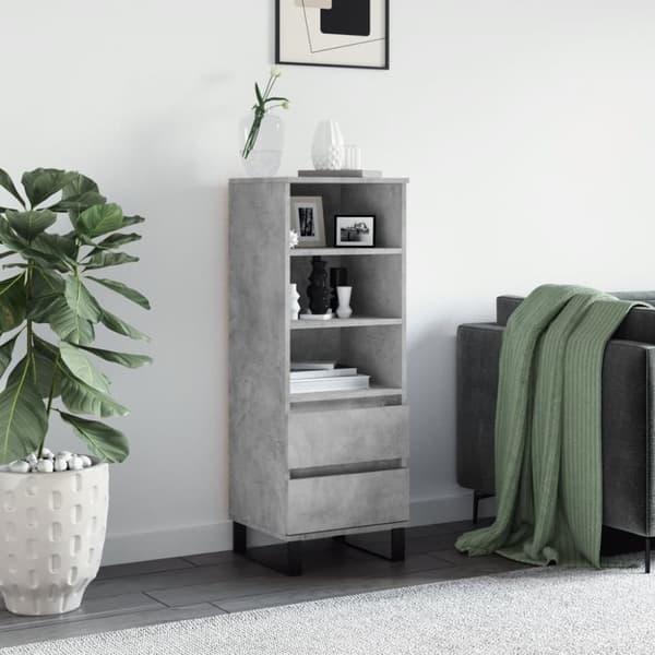 vidaXL skab 40x36x110 cm konstrueret træ betongrå