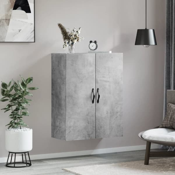 vidaXL Väggskåp betonggrå 69,5x34x90 cm konstruerat trä