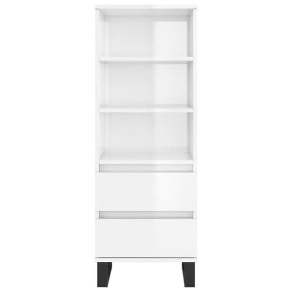vidaXL højskab 40x36x110 cm konstrueret træ hvid højglans