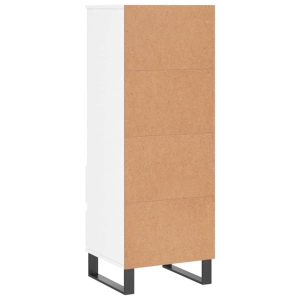 vidaXL højskab 40x36x110 cm konstrueret træ hvid højglans