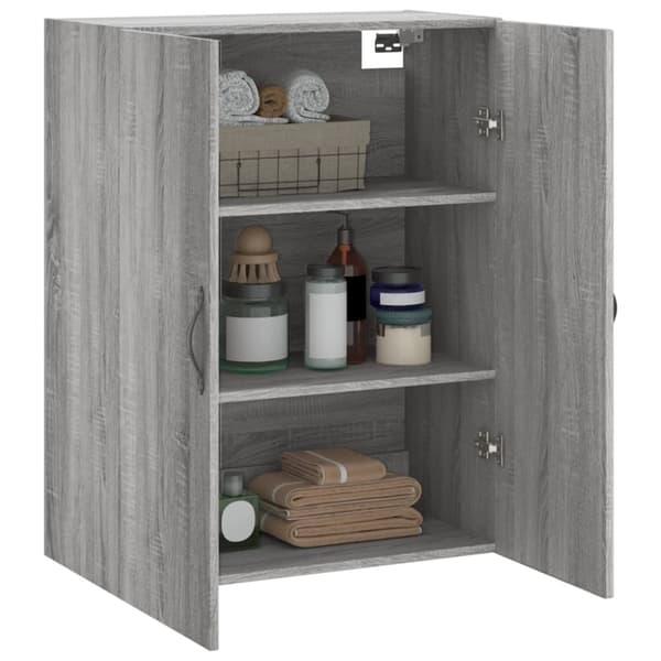 vidaXL vægskab 69,5x34x90 cm konstrueret træ grå sonoma-eg