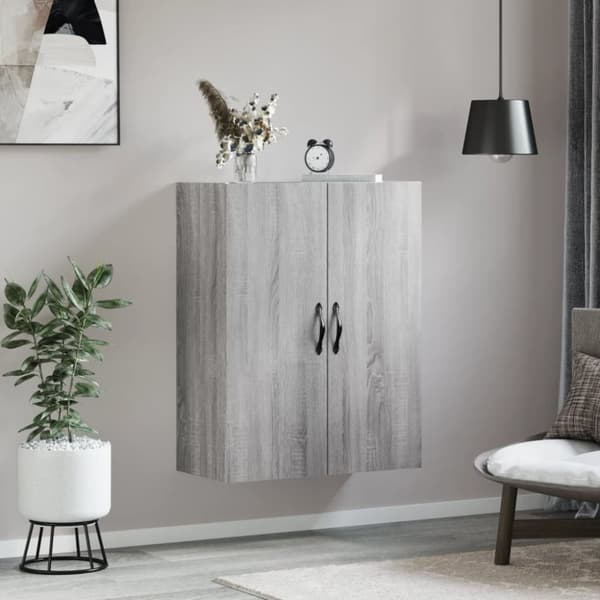 vidaXL vægskab 69,5x34x90 cm konstrueret træ grå sonoma-eg