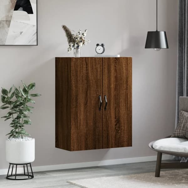 vidaXL vægskab 69,5x34x90 cm konstrueret træ brun egetræsfarve