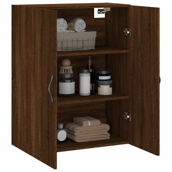 vidaXL Veggskap brun eik 69,5x34x90 cm konstruert tre