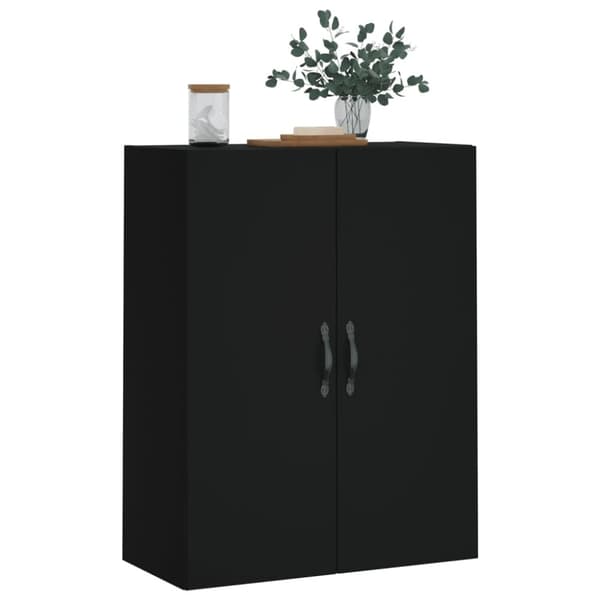vidaXL Veggmontert skap svart 69,5x34x90 cm konstruert tre