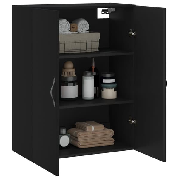 vidaXL Veggmontert skap svart 69,5x34x90 cm konstruert tre