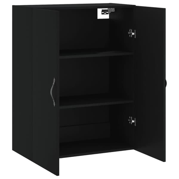 vidaXL Veggmontert skap svart 69,5x34x90 cm konstruert tre