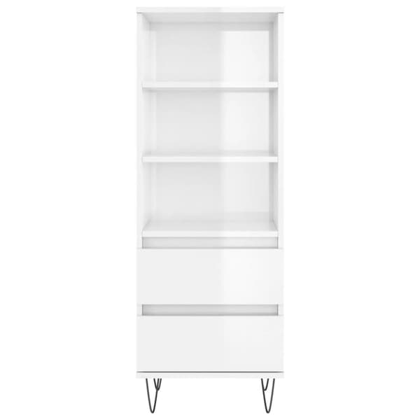 vidaXL højskab 40x36x110 cm konstrueret træ hvid højglans