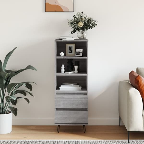 vidaXL skab 40x36x110 cm konstrueret træ Grå sonoma-eg