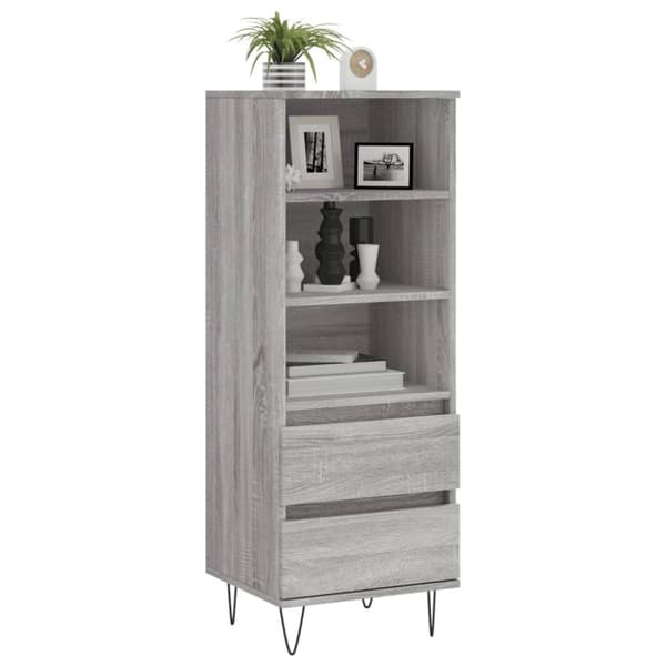vidaXL skab 40x36x110 cm konstrueret træ Grå sonoma-eg