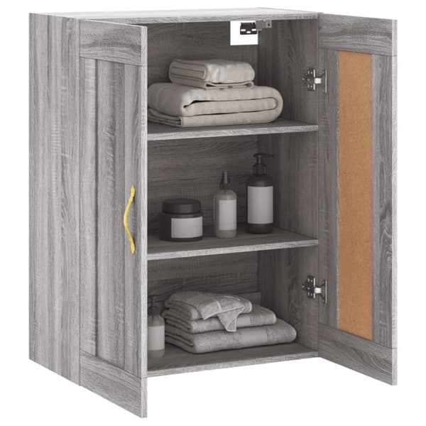 vidaXL Veggskap grå sonoma 69,5x34x90 cm konstruert tre