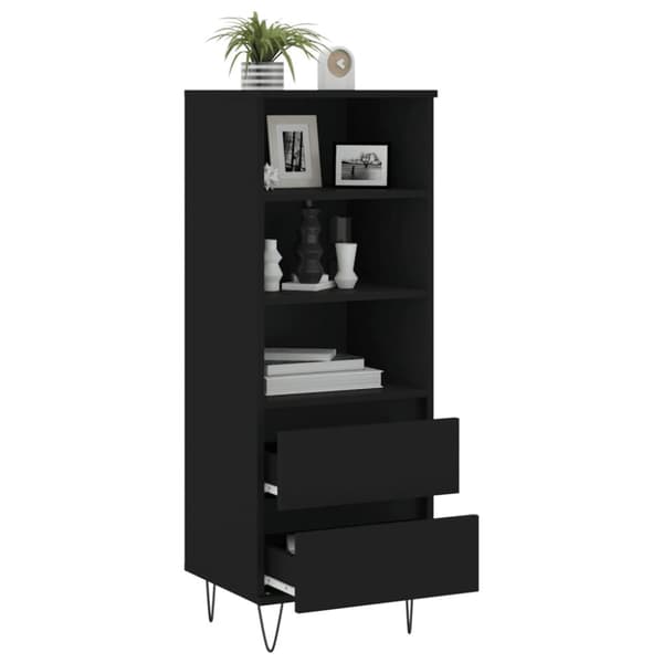 vidaXL højskab 40x36x110 cm konstrueret træ sort