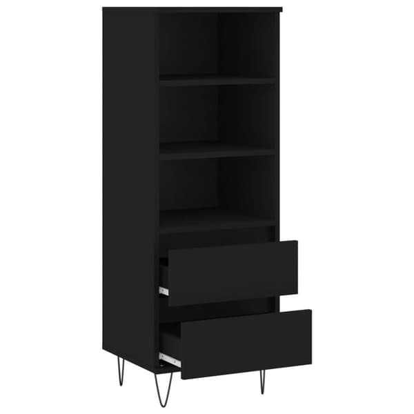 vidaXL højskab 40x36x110 cm konstrueret træ sort