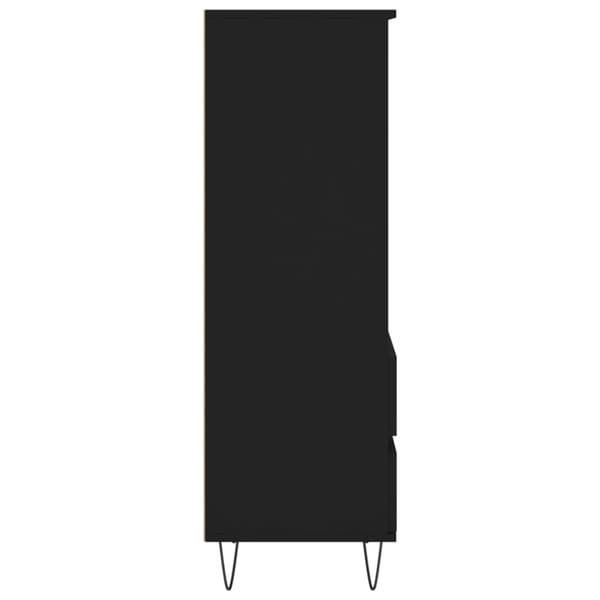 vidaXL højskab 40x36x110 cm konstrueret træ sort