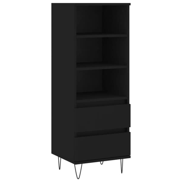 vidaXL højskab 40x36x110 cm konstrueret træ sort