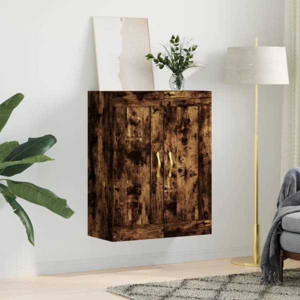 vidaXL vægskab 69,5x34x90 cm konstrueret træ røget sonoma-eg