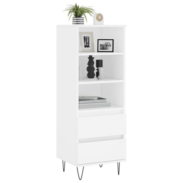 vidaXL højskab 40x36x110 cm konstrueret træ hvid