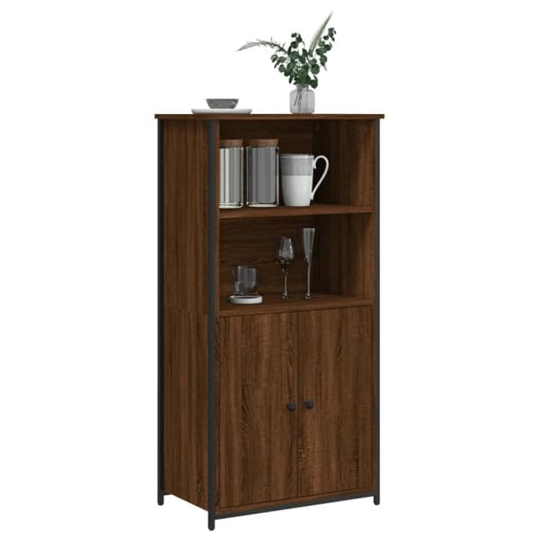 vidaXL højskab 62x36x121,5 cm konstrueret træ brun egetræsfarve
