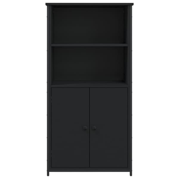 vidaXL højskab 62x36x121,5 cm konstrueret træ sort