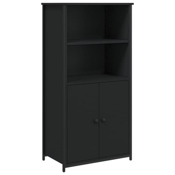 vidaXL højskab 62x36x121,5 cm konstrueret træ sort