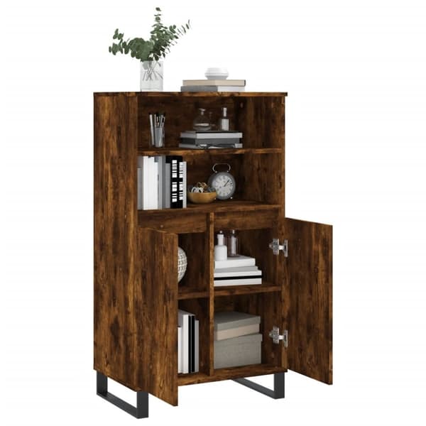 vidaXL Highboard røkt eik 60x36x110 cm konstruert tre