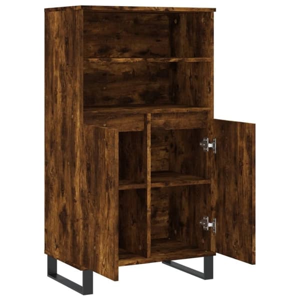 vidaXL Highboard røkt eik 60x36x110 cm konstruert tre