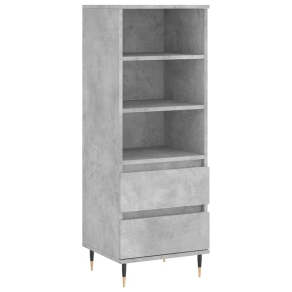 vidaXL Highboard betonggrå 40x36x110 cm konstruert tre