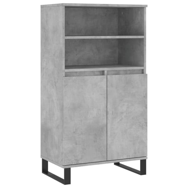 vidaXL Highboard betonggrå 60x36x110 cm konstruert tre