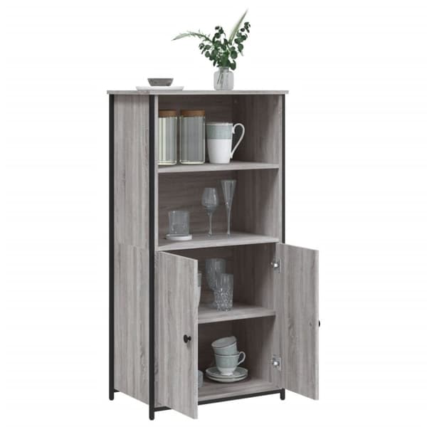vidaXL Highboard grå sonoma 62x36x121,5 cm konstruert tre