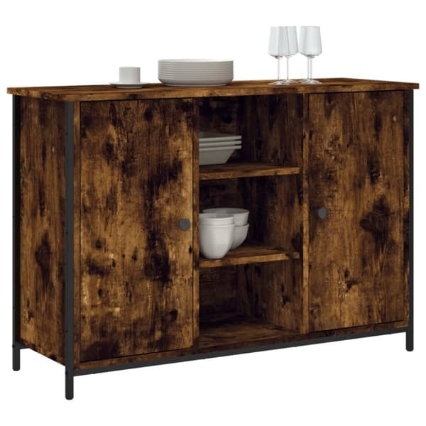 vidaXL Skjenk røkt eik 100x35x70 cm konstruert tre