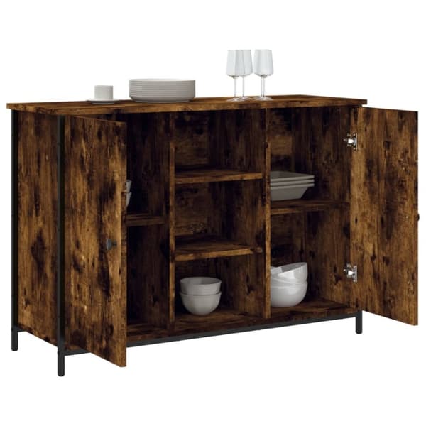 vidaXL Skjenk røkt eik 100x35x70 cm konstruert tre