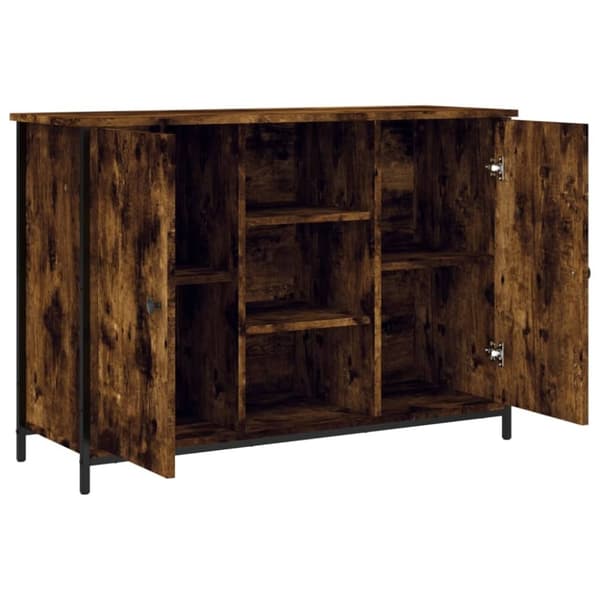 vidaXL Skjenk røkt eik 100x35x70 cm konstruert tre