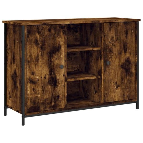 vidaXL Skjenk røkt eik 100x35x70 cm konstruert tre