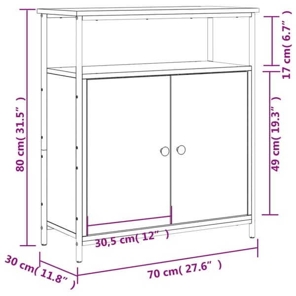 vidaXL Senkki savutammi 70x30x80 cm tekninen puu