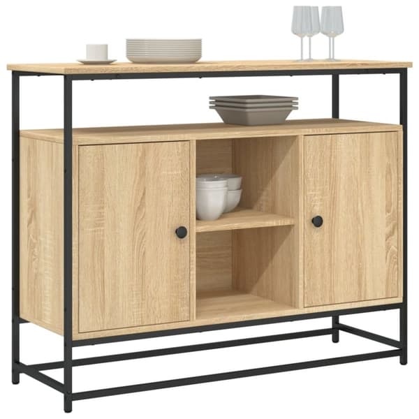 vidaXL skænk 100x35x80 cm konstrueret træ sonoma-eg