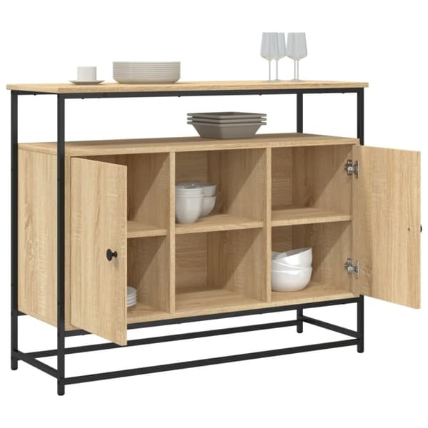 vidaXL skænk 100x35x80 cm konstrueret træ sonoma-eg